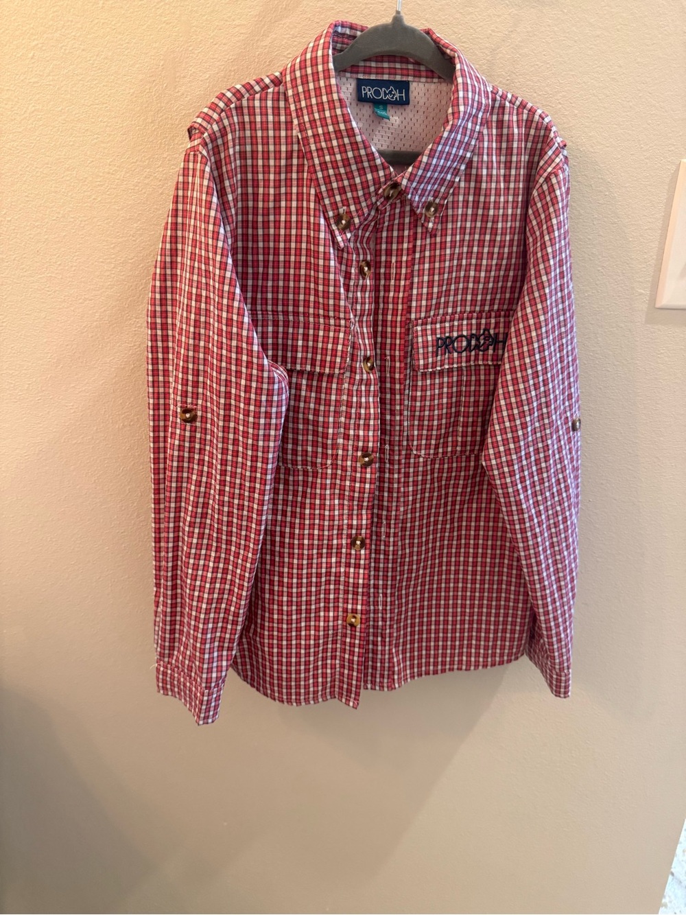Prodoh Kids Red and White Check Button-Down Shirt